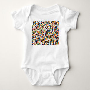 Body Para Bebê Bolinhas: Tinta Mão Multicolorida.