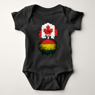 Body Para Bebê Bolívia Bolívia Canadá Árvore canadiana Bandeira