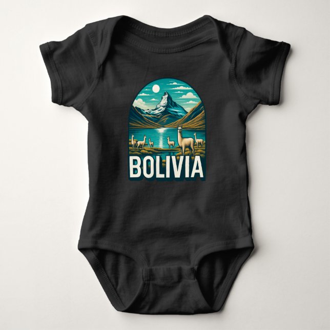 Body Para Bebê Bolívia T-Shirt da América do Sul (Frente)