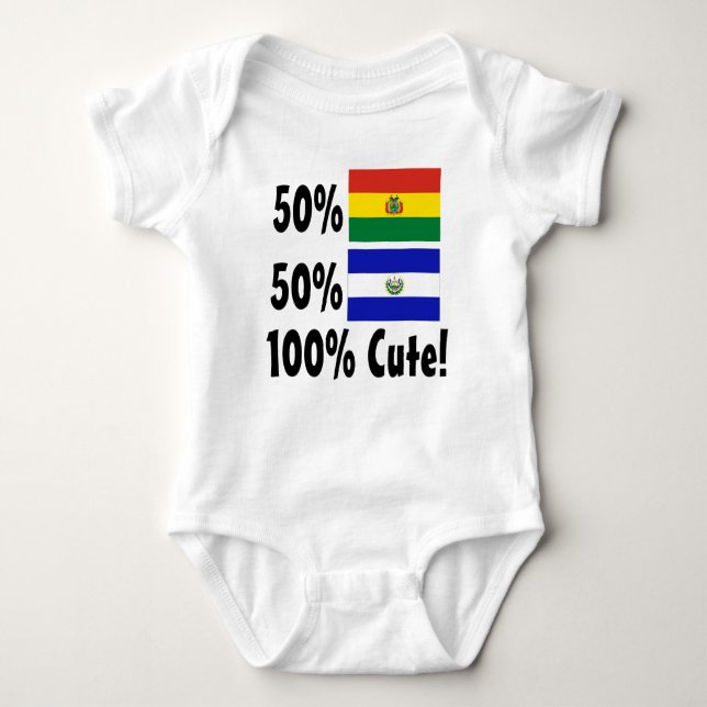 Body Para Bebê Boliviano de 50% 50% Salvadorenho 100% bonito (Frente)