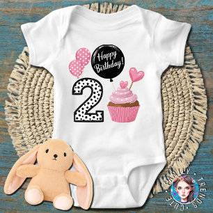 Body Para Bebê Bolo de Aniversário de 2 Anos