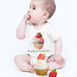 Body Para Bebê Bolo de aniversário de Berry para esmigalhar