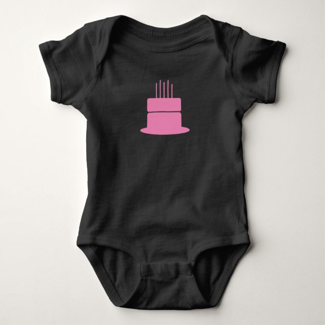 Body Para Bebê Bolo de Aniversário Qualquer Cor (Frente)