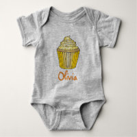 Bolo de aspersão de Cupcake amarelo-limão personal
