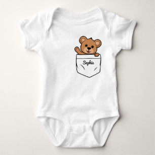 Body Para Bebê Bolso De Animais Personalizado Do Urso De Teddy