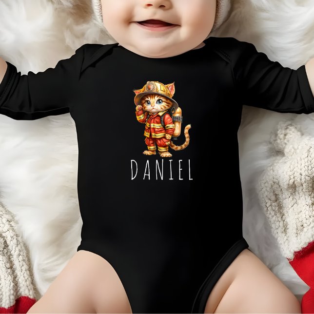 Body Para Bebê Bombeiro Kitten Cute Fireman (Criador carregado)