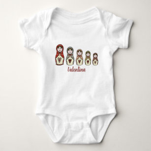 Body Para Bebê Boneca russa personalizada Matryoshka Bebê roupa d