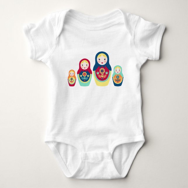 Body Para Bebê Bonecas de Matryoshka (Frente)
