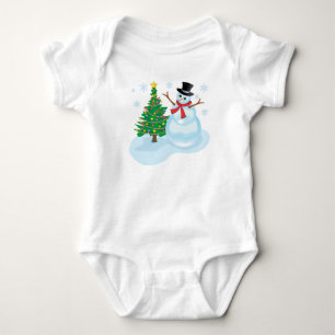 Body Para Bebê Boneco de neve bonito