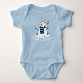 Body Para Bebê Boneco de neve com o nome do 1º Natal!