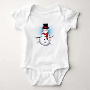Body Para Bebê Boneco de Neve Solitário Engraçado com Tom Azul Su