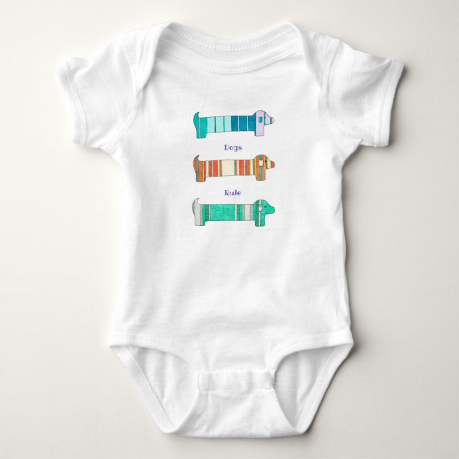 Body Para Bebê Boneco Um Pedaço - Regra dos Cães (Frente)