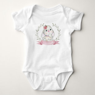 Body Para Bebê Bonita Cana-de-Água Personalizada Belo Bebê Coelho