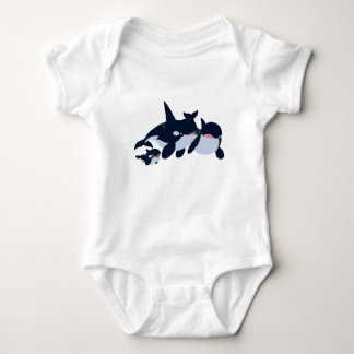 Body Para Bebê Bonita Cartoon Orca Família Bebê Bebê