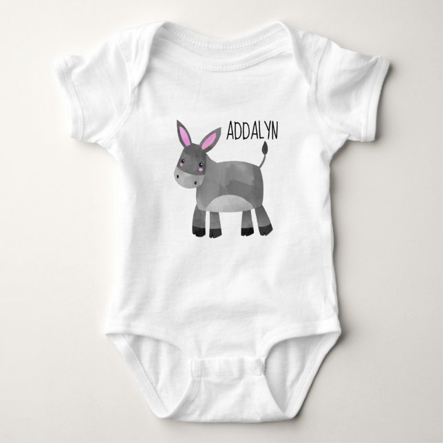 Body Para Bebê Bonita Criança Donkey Personalizada Toddler (Frente)
