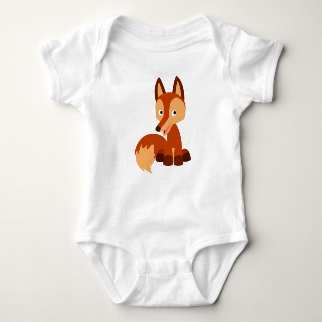 Body Para Bebê Bonita Cunha Cartoon Fox Baby Bodyfit (Frente)
