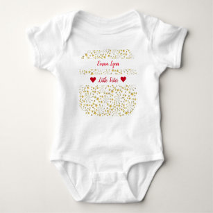 Body Para Bebê Bonita Dourada Stars Pequena Irmã Personalizar Nom
