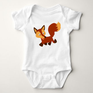 Body Para Bebê Bonita e Feliz Cartoon Fox Baby Bodyfit