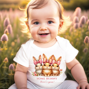 Body Para Bebê Bonita e Feliz Coelhinha Páscoa