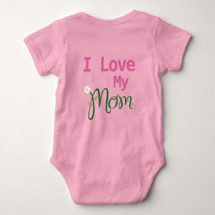 Body Para Bebê Bonita Eu Amo Minha Mãe Menina Rosa