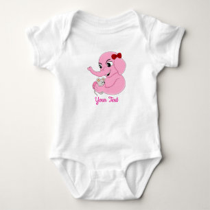 Body Para Bebê Bonita garota elefante de desenho casaco de bebê