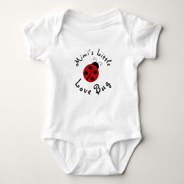 Body Para Bebê Bonita Lady Bug personalizou o pequeno Inseto de a (Frente)