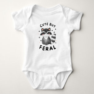 Body Para Bebê Bonita Mas Feral, Meme Engraçado Raccoon