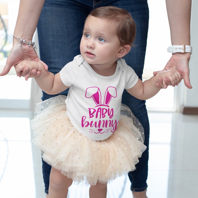 Body Para Bebê Bonita Páscoa (Cute Girl Baby Bunny Easter Baby Bodysuit)
