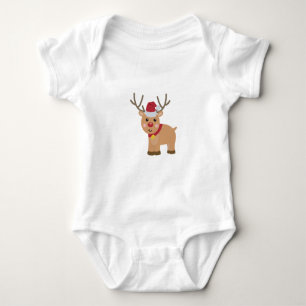 Body Para Bebê Bonita Reindeer de Natal