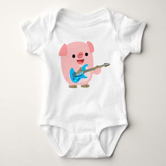 Body Para Bebê Bonita Rocha Cartoon Pig Baby Clothing (Frente)
