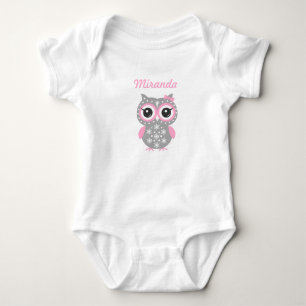 Body Para Bebê Bonita Rosa e Cinza Garota Bebê Jersey