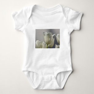 Body Para Bebê Bonitas Tulipas Primavera brancas
