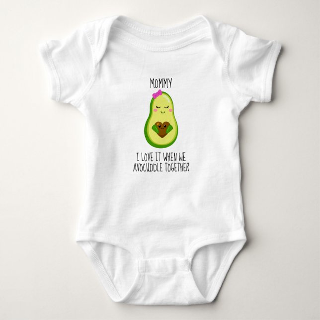 Body Para Bebê Bonito Avocado Eu Amo-O Quando Evocamos Mamães (Frente)