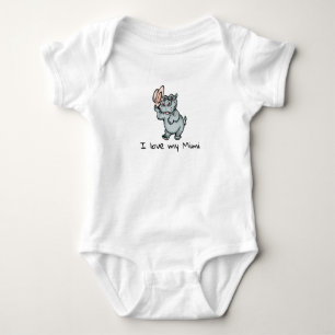 Body Para Bebê Bonito bebê Hippo Eu amo minha mimi