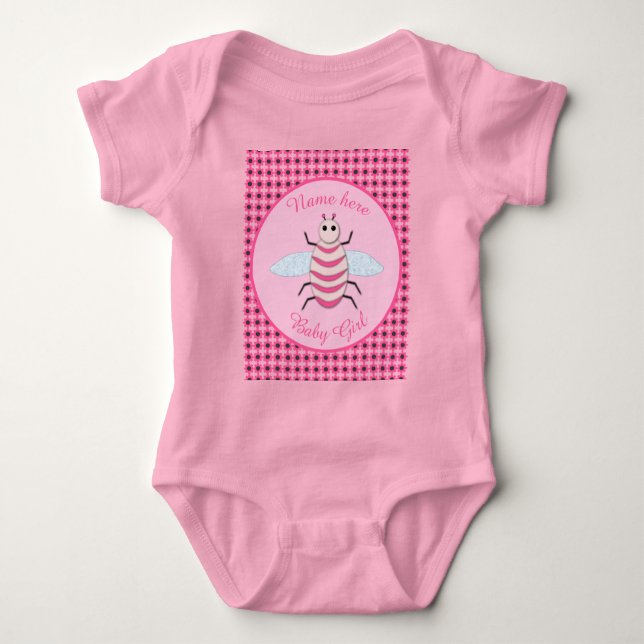 Body Para Bebê Bonito Bebê Rosa Personalizada (Frente)