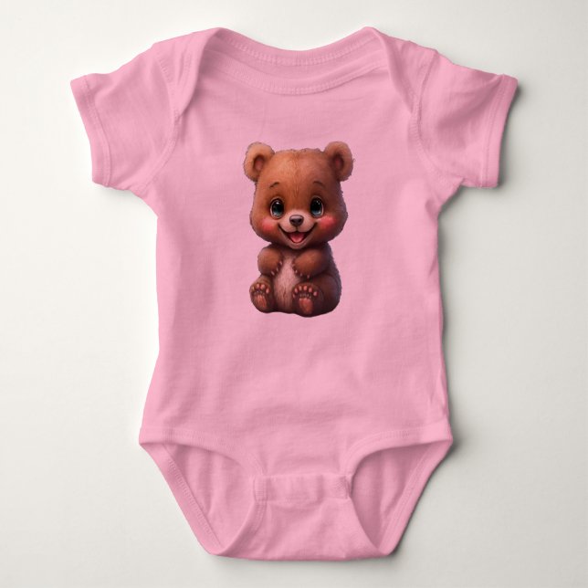 Body Para Bebê Bonito biquinho de Urso para Menina (Frente)