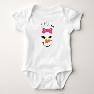 Body Para Bebê Bonito boneco de neve para o Natal
