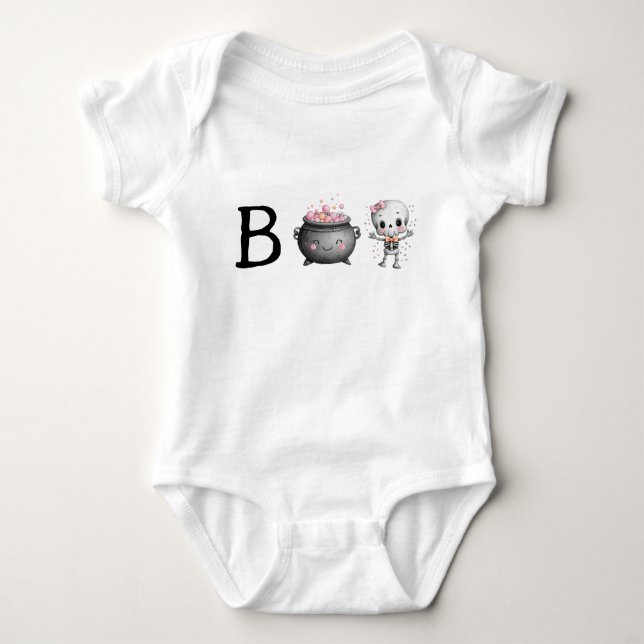 Body Para Bebê Bonito Boo de Halloween (Frente)