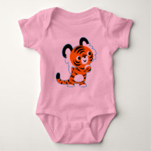 Bonito Cartoon Interessado Tiger Baby Clothing