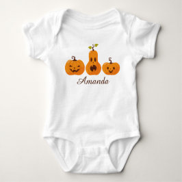 Body Para Bebê Bonito Dia das Bruxas Colorido Pumpkin Laranja Eng