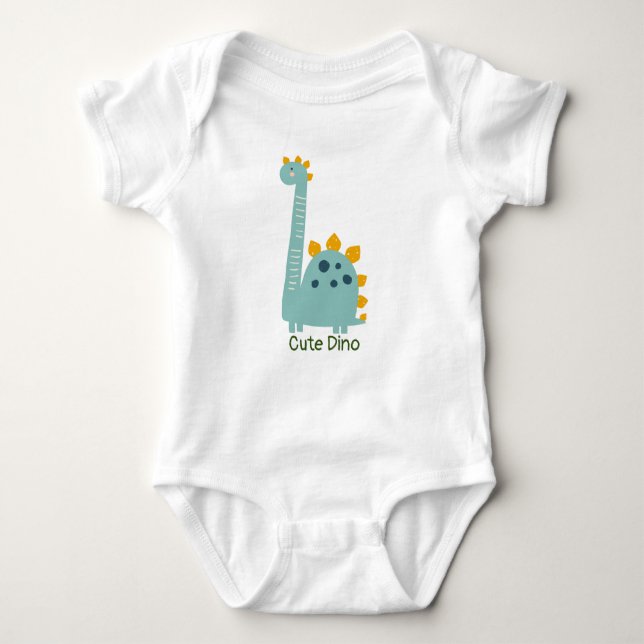 Body Para Bebê Bonito Dino Personalizado Bebê Roupa (Frente)