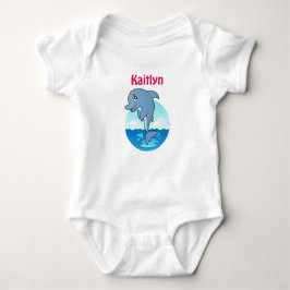 Body Para Bebê Bonito Dolphin Baby Jersey Bodyfit