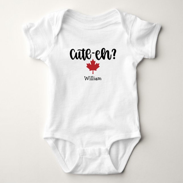 Body Para Bebê Bonito-eh Canadense Divertido (Frente)