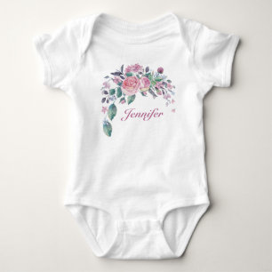 Body Para Bebê Bonito Floral Personalizada Baby Girl