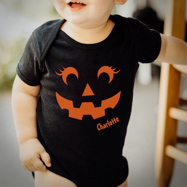 Body Para Bebê Bonito Halloween Jack O'Lanterna Pumpkin Personali (Criador carregado)