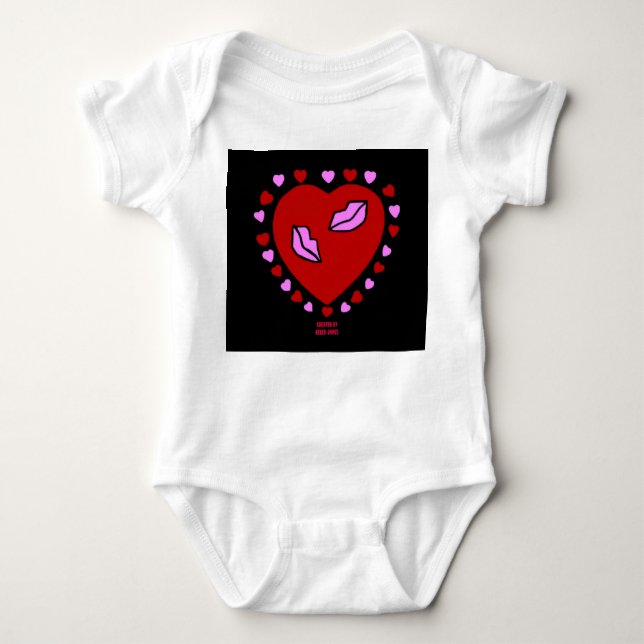 Body Para Bebê Bonito "Heart Kisses Baby Jersey Bodycase" (Frente)
