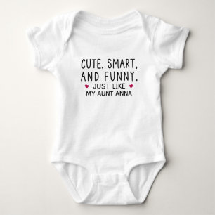 Body Para Bebê Bonito Inteligente e Divertido Igual à Minha Tia