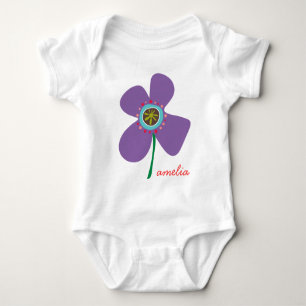Body Para Bebê Bonito lunático das margaridas do verão do