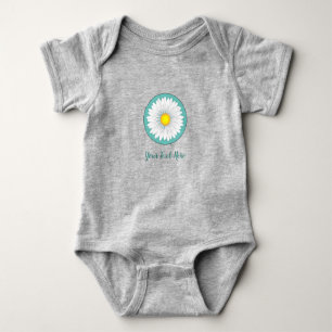 Body Para Bebê Bonito pequenas margaridas - Teal