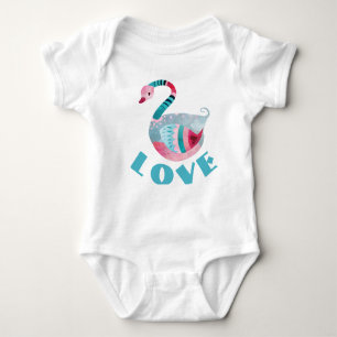 Body Para Bebê Bonito Swan Colorful LOVE baby com uma peça de ves